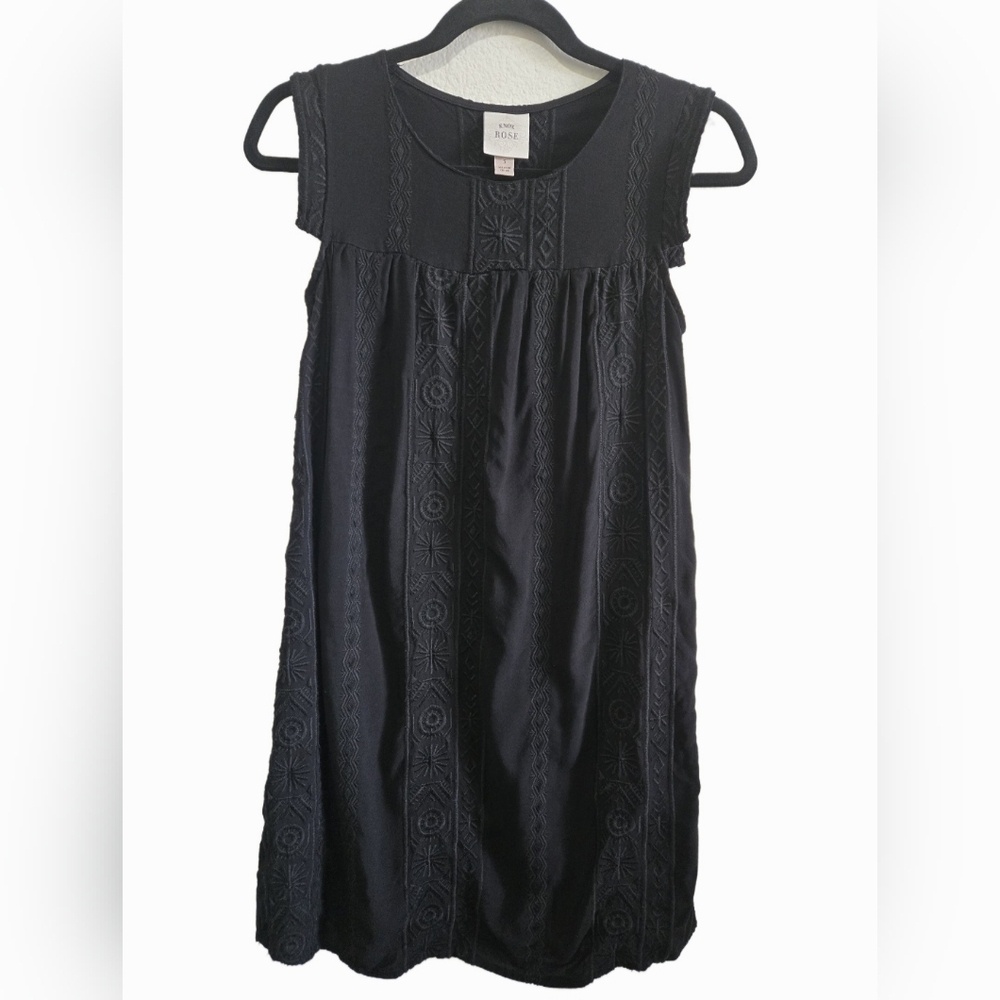 Target KNOX ROSE Black Sleeveless Mini Dress with Embroidery Size Small